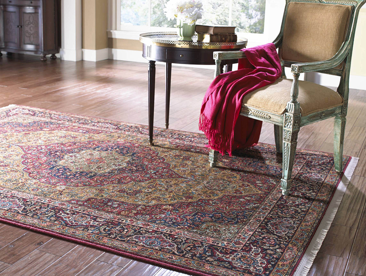 custom area rug in living area